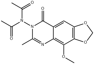 Diacetamide,  N-(4-methoxy-6-methyl-8-oxo-1,3-dioxolo[4,5-g]quinazolin-7(8H)-yl)-  (6CI) 구조식 이미지