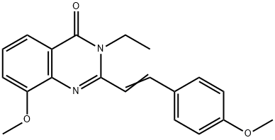 4(3H)-Quinazolinone,  3-ethyl-8-methoxy-2-(p-methoxystyryl)-  (6CI) 구조식 이미지