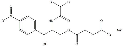 숙신산,2-(2,2-디클로로아세트아미도)-3-히드록시-3-(p-니트로페닐)프로필에스테르,나트륨염(6CI) 구조식 이미지