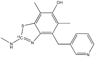 6-Benzothiazolol-2-14C,  5,7-dimethyl-2-(methylamino)-4-(3-pyridinylmethyl)-  (9CI) 구조식 이미지
