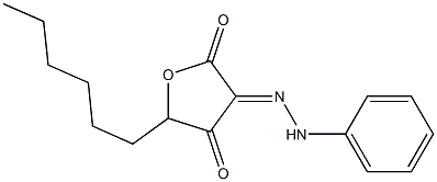 2,3,4(5H)-푸란트리온,5-헥실-,3-페닐히드라존(5CI) 구조식 이미지