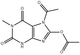 잔틴,7-아세틸-8-하이드록시-1-메틸-,아세테이트(3CI) 구조식 이미지