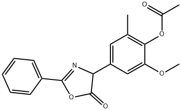 2-옥사졸린-5-온,4-(4-하이드록시-5-메톡시-m-톨릴)-2-페닐-,아세테이트(에스테르)(5CI) 구조식 이미지