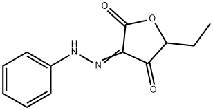 Hexanoic  acid,  4-hydroxy-2,3-dioxo-,  -gamma--lactone,  2-phenylhydrazone  (5CI) Structure