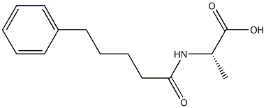 Alanine,  N-(5-phenylvaleryl)-,  DL-  (5CI) Structure