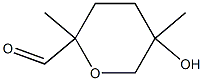 Pyran-2-carboxaldehyde, tetrahydro-5-hydroxy-2,5-dimethyl- (6CI) Structure