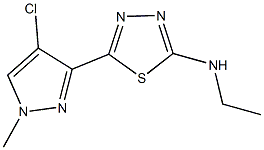 N-[5-(4-chloro-1-methyl-1H-pyrazol-3-yl)-1,3,4-thiadiazol-2-yl]-N-ethylamine Structure