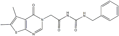 N-benzyl-N'-[(5,6-dimethyl-4-oxothieno[2,3-d]pyrimidin-3(4H)-yl)acetyl]urea 구조식 이미지