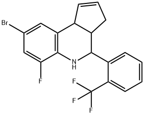 8-bromo-6-fluoro-4-[2-(trifluoromethyl)phenyl]-3a,4,5,9b-tetrahydro-3H-cyclopenta[c]quinoline 구조식 이미지