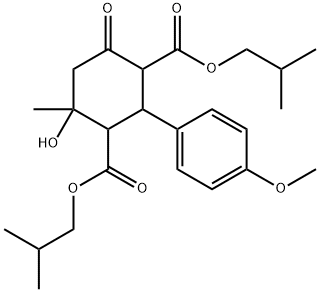 diisobutyl 4-hydroxy-2-(4-methoxyphenyl)-4-methyl-6-oxo-1,3-cyclohexanedicarboxylate Structure