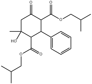 diisobutyl 4-hydroxy-4-methyl-6-oxo-2-phenyl-1,3-cyclohexanedicarboxylate Structure