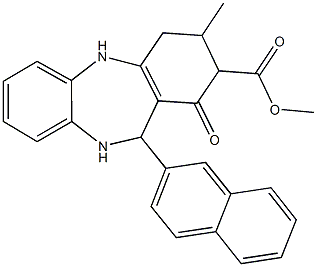 methyl 3-methyl-11-(2-naphthyl)-1-oxo-2,3,4,5,10,11-hexahydro-1H-dibenzo[b,e][1,4]diazepine-2-carboxylate 구조식 이미지