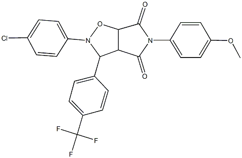 2-(4-chlorophenyl)-5-(4-methoxyphenyl)-3-[4-(trifluoromethyl)phenyl]dihydro-2H-pyrrolo[3,4-d]isoxazole-4,6(3H,5H)-dione Structure