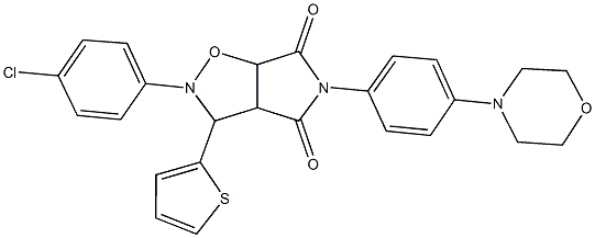 2-(4-chlorophenyl)-5-[4-(4-morpholinyl)phenyl]-3-(2-thienyl)dihydro-2H-pyrrolo[3,4-d]isoxazole-4,6(3H,5H)-dione Structure