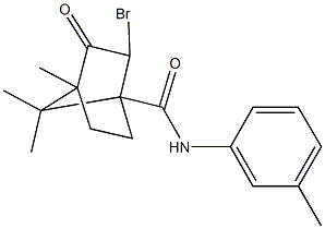 2-bromo-4,7,7-trimethyl-N-(3-methylphenyl)-3-oxobicyclo[2.2.1]heptane-1-carboxamide 구조식 이미지