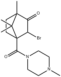 3-bromo-1,7,7-trimethyl-4-[(4-methyl-1-piperazinyl)carbonyl]bicyclo[2.2.1]heptan-2-one Structure