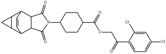 2-(2,4-dichlorophenyl)-2-oxoethyl 4-(3,5-dioxo-4-azatetracyclo[5.3.2.0~2,6~.0~8,10~]dodec-11-en-4-yl)cyclohexanecarboxylate 구조식 이미지