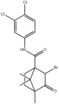 2-bromo-N-(3,4-dichlorophenyl)-4,7,7-trimethyl-3-oxobicyclo[2.2.1]heptane-1-carboxamide 구조식 이미지