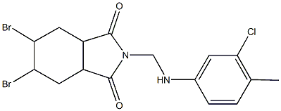 5,6-dibromo-2-[(3-chloro-4-methylanilino)methyl]hexahydro-1H-isoindole-1,3(2H)-dione 구조식 이미지