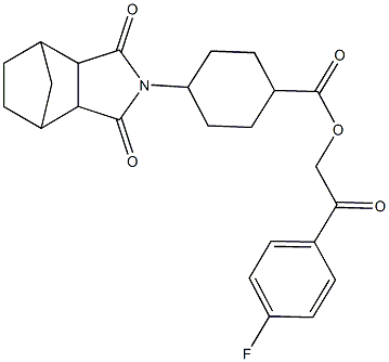 2-(4-fluorophenyl)-2-oxoethyl 4-(3,5-dioxo-4-azatricyclo[5.2.1.0~2,6~]dec-4-yl)cyclohexanecarboxylate 구조식 이미지