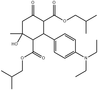 diisobutyl 2-[4-(diethylamino)phenyl]-4-hydroxy-4-methyl-6-oxo-1,3-cyclohexanedicarboxylate 구조식 이미지