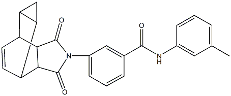 3-(3,5-dioxo-4-azatetracyclo[5.3.2.0~2,6~.0~8,10~]dodec-11-en-4-yl)-N-(3-methylphenyl)benzamide 구조식 이미지