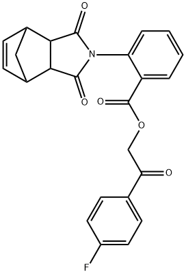 2-(4-fluorophenyl)-2-oxoethyl 2-(3,5-dioxo-4-azatricyclo[5.2.1.0~2,6~]dec-8-en-4-yl)benzoate 구조식 이미지