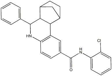 N-(2-chlorophenyl)-6-phenyl-5,6,6a,7,8,9,10,10a-octahydro-7,10-methanophenanthridine-2-carboxamide 구조식 이미지