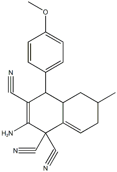 2-amino-4-(4-methoxyphenyl)-6-methyl-4a,5,6,7-tetrahydro-1,1,3(4H)-naphthalenetricarbonitrile 구조식 이미지