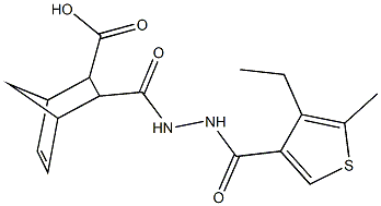 3-({2-[(4-ethyl-5-methyl-3-thienyl)carbonyl]hydrazino}carbonyl)bicyclo[2.2.1]hept-5-ene-2-carboxylic acid Structure