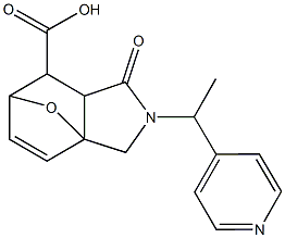 4-oxo-3-[1-(4-pyridinyl)ethyl]-10-oxa-3-azatricyclo[5.2.1.0~1,5~]dec-8-ene-6-carboxylic acid 구조식 이미지