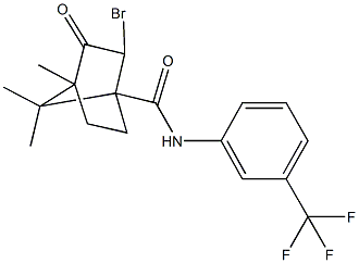 2-bromo-4,7,7-trimethyl-3-oxo-N-[3-(trifluoromethyl)phenyl]bicyclo[2.2.1]heptane-1-carboxamide Structure