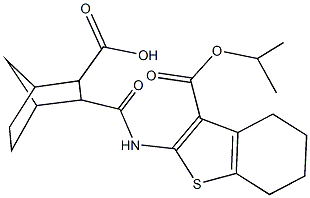 3-({[3-(isopropoxycarbonyl)-4,5,6,7-tetrahydro-1-benzothien-2-yl]amino}carbonyl)bicyclo[2.2.1]heptane-2-carboxylic acid Structure