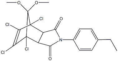 1,7,8,9-tetrachloro-4-(4-ethylphenyl)-10,10-dimethoxy-4-azatricyclo[5.2.1.0~2,6~]dec-8-ene-3,5-dione 구조식 이미지