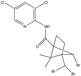 6-bromo-4-(dibromomethyl)-N-(3,5-dichloro-2-pyridinyl)-5,5-dimethylbicyclo[2.1.1]hexane-1-carboxamide 구조식 이미지