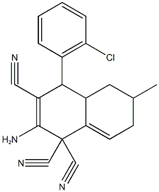 2-amino-4-(2-chlorophenyl)-6-methyl-4a,5,6,7-tetrahydro-1,1,3(4H)-naphthalenetricarbonitrile 구조식 이미지