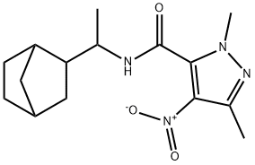 N-(1-bicyclo[2.2.1]hept-2-ylethyl)-4-nitro-1,3-dimethyl-1H-pyrazole-5-carboxamide Structure