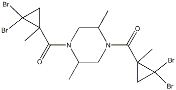 1,4-bis[(2,2-dibromo-1-methylcyclopropyl)carbonyl]-2,5-dimethylpiperazine 구조식 이미지