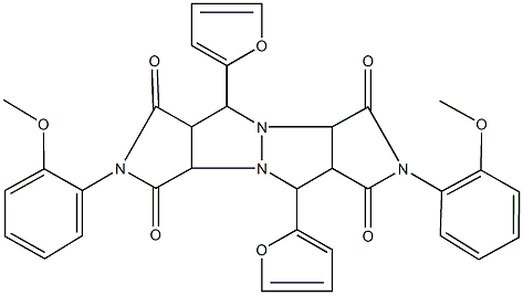 5,10-di(2-furyl)-2,7-bis(2-methoxyphenyl)tetrahydropyrrolo[3,4-c]pyrrolo[3',4':4,5]pyrazolo[1,2-a]pyrazole-1,3,6,8(2H,3aH,5H,7H)-tetrone Structure