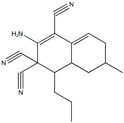 2-amino-6-methyl-4-propyl-4a,5,6,7-tetrahydro-1,3,3(4H)-naphthalenetricarbonitrile 구조식 이미지