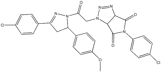 5-(4-chlorophenyl)-1-{2-[3-(4-chlorophenyl)-5-(4-methoxyphenyl)-4,5-dihydro-1H-pyrazol-1-yl]-2-oxoethyl}-3a,6a-dihydropyrrolo[3,4-d][1,2,3]triazole-4,6(1H,5H)-dione Structure