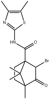 2-bromo-N-(4,5-dimethyl-1,3-thiazol-2-yl)-4,7,7-trimethyl-3-oxobicyclo[2.2.1]heptane-1-carboxamide Structure