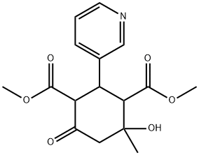 dimethyl 4-hydroxy-4-methyl-6-oxo-2-(3-pyridinyl)-1,3-cyclohexanedicarboxylate Structure