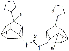 N,N'-bis{spiro(1-bromopentacyclo[3.3.1.0~2,4~.0~3,7~.0~6,8~]nonane-9,2'-[1,3]-dioxolane)-3-yl}urea Structure