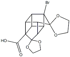 9'-bromo-dispiro([1,3]-dioxolane-2,6'-pentacyclo[5.3.0.0~2,5~.0~3,9~.0~4,8~]decane-10',2''-[1,3]-dioxolane)-5'-carboxylic acid Structure