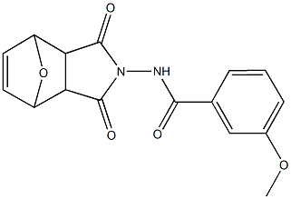 N-(3,5-dioxo-10-oxa-4-azatricyclo[5.2.1.0~2,6~]dec-8-en-4-yl)-3-methoxybenzamide 구조식 이미지