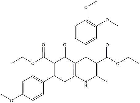 diethyl 4-(3,4-dimethoxyphenyl)-7-(4-methoxyphenyl)-2-methyl-5-oxo-1,4,5,6,7,8-hexahydro-3,6-quinolinedicarboxylate Structure