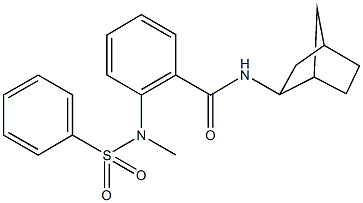 N-bicyclo[2.2.1]hept-2-yl-2-[methyl(phenylsulfonyl)amino]benzamide 구조식 이미지