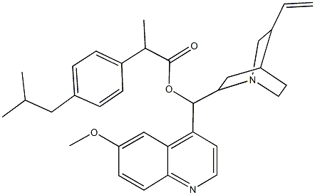 (6-methoxy-4-quinolinyl)(5-vinyl-1-azabicyclo[2.2.2]oct-2-yl)methyl 2-(4-isobutylphenyl)propanoate Structure