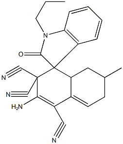 2'-amino-6'-methyl-1-propyl-1,3,4'a,5',6',7'-hexahydro-2-oxospiro[2H-indole-3,4'-naphthalene]-1',3',3'(4'H)-tricarbonitrile Structure